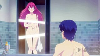 girl enters bathroom naked unaware of hidden presence