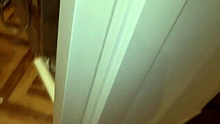 the sexy italian guy jerks off in his cum-stained t-shirt, spied on by his stepsister