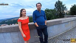 فتاة hunt4k تبدو زوجة طيبة لكنها تخون مع رجل آخر