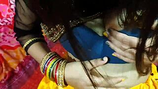 I experience first time anal sex with Seema Bhabhi's big tits and shaved pussy.