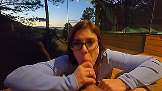 i took the young girl to the mountains and fucked her outdoors, came in her mouth.