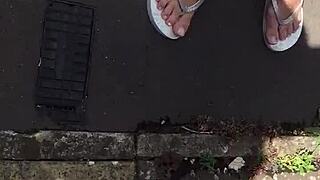 Neighbor grandma's feet in the fifth video