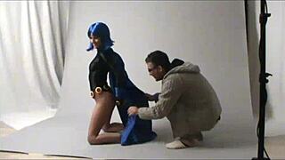 Amateur Teen Cosplays Raven Outdoors Publicly