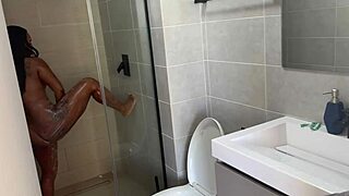 Latina chubby milf huge tits fucks in toilet pov amateur couple