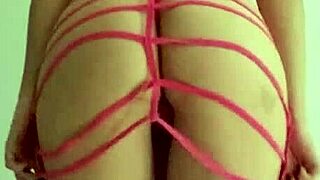 Petite Slut Shakes Narrow Ass In Bright Pink Dress.