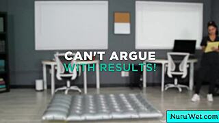 I recieved a wet nuru massage from this ebony masseuse with big boobs, evan stone and nina white