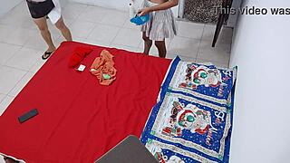 Brunette babes prepare for homemade porn scene in Spanish