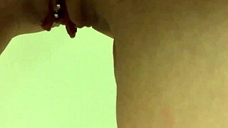 Just caught my pretty pierced pussy peeing in the bathroom, such a goddess moment.