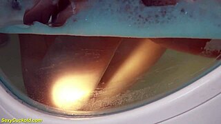 teen katty west relaxes in the bathtub