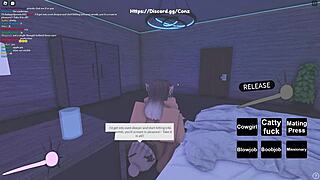 roblox quickie featuring brunette with big ass and big black cock