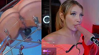 this colombian babe loves the machine sucking her small tits while vibrator makes her pussy cum 😍