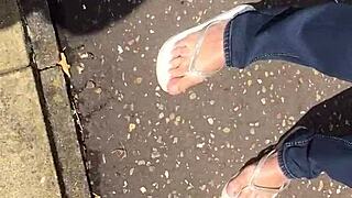 Neighbor grandma's feet in the fifth video