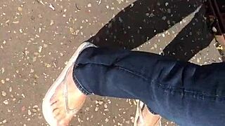 Neighbor grandma's feet in the fifth video