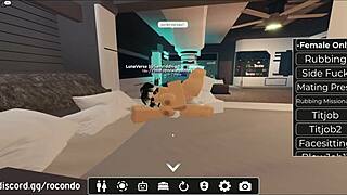 I bent over the beautiful bitch in our Roblox session