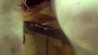 experimenting with huge dildos on the machine at home