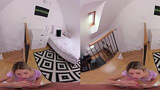 Blonde Czech Gives Blowjob Doggystyle