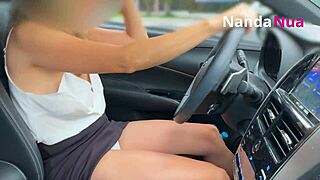 Look At This Naughty Wife Flashing Tits At The Gas Station!