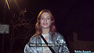 Yo, see this ginger babe squirt all over my cock in public