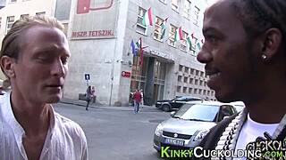 Blonde babe dominates BBC in intense cuckold humiliation scene.