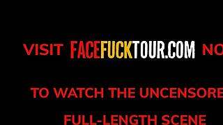 sexy blonde teen 18+ endures hardcore upside-down face fuck