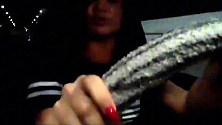 Being an app driver in this traffic means a stop for flashing big cock to brunette milf