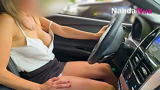 Look At This Naughty Wife Flashing Tits At The Gas Station!