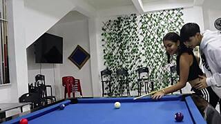 i am brunette latina girl fucked in pool hall by older stepbrother.