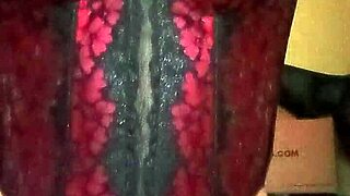 shirley dances sexy in her red-black corset, looking so hot