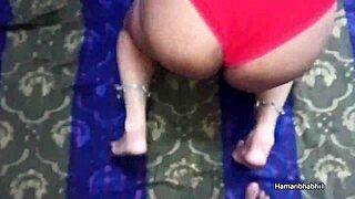intense fucking of indian desi bhabhi in her sexy maxi dress on the bed with hard thrusts