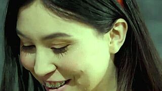 asian teen RIDES TEACHER'S COCK by the CHALKBOARD in classroom