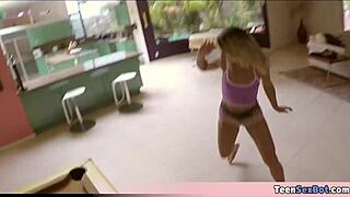 Extra cute petite chloe tries something new today