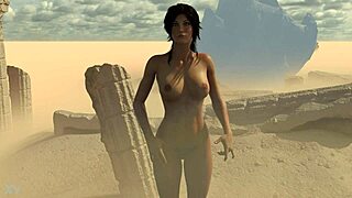 lara and sheva explore dorkily with ripped clothes.