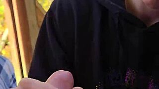 skinny milf wife smokes and gives blowjob, swallowing cum in mouth