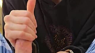 skinny milf wife smokes and gives blowjob, swallowing cum in mouth