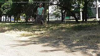 Can You Handle This Hairy Mature Flashing in Transparent Dress Outdoors?