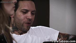 Smalltit stepsis bends over for deepthroat on stepbro's cock in taboo fantasy