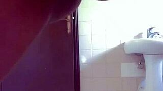 Wet bathtub masturbation and pussy creaming with african petite 18+ black amateurs cum pool solo