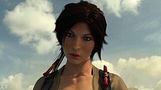 lara and sheva explore dorkily with ripped clothes.