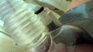 Lactating woman sucks and swallows milk during deepthroat session with big cock.