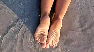 Beach Flashing In Sexy White Bikini?