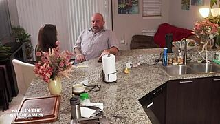 Sex freak Freya Von Doom rides stepdad in wild 4k taboo scene.