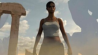 lara and sheva explore dorkily with ripped clothes.