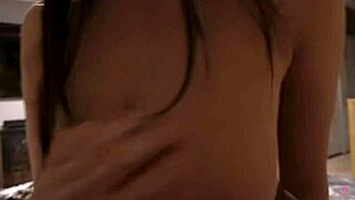 Latina in pink lingerie enjoys a rough session