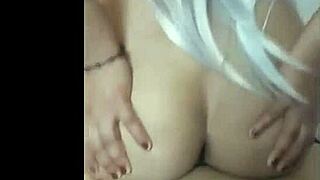 This hot Latina with big boobs sucks me off. She breaks the condom to finish inside!