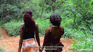 Hot Ebony Stepdaughter Licking and Fingering Stepmom's Tight Black Pussy