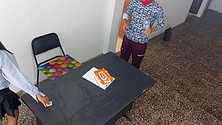 My stepfather's secretary gives herself to me in the office and I fucked her because I'm a whore