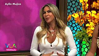 Aylin Mujica's Marked Nipples and Huge Ass in Mini Skirt