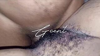 close up on passionate hairy sex with girlfriend moaning and screaming in missionary