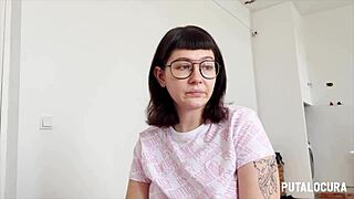 Beautiful young Meraki rides Torbe's cock and swallows cum