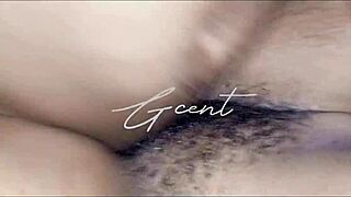 close up on passionate hairy sex with girlfriend moaning and screaming in missionary